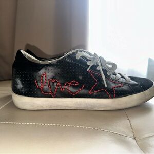 Golden Goose Black and Red Sneakers